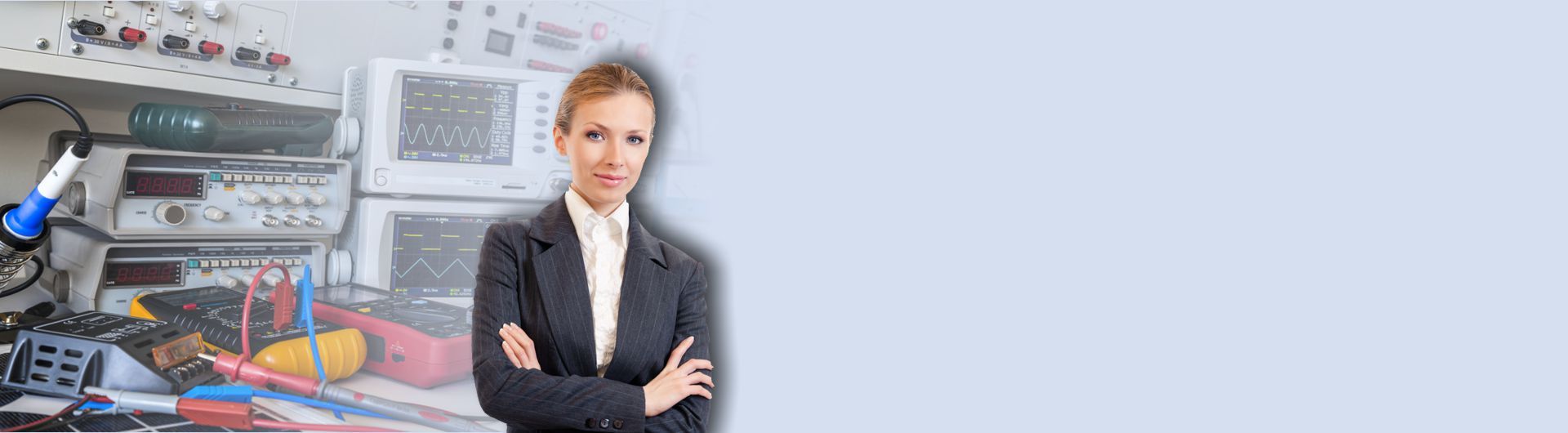 photo of woman in front of electronic devices